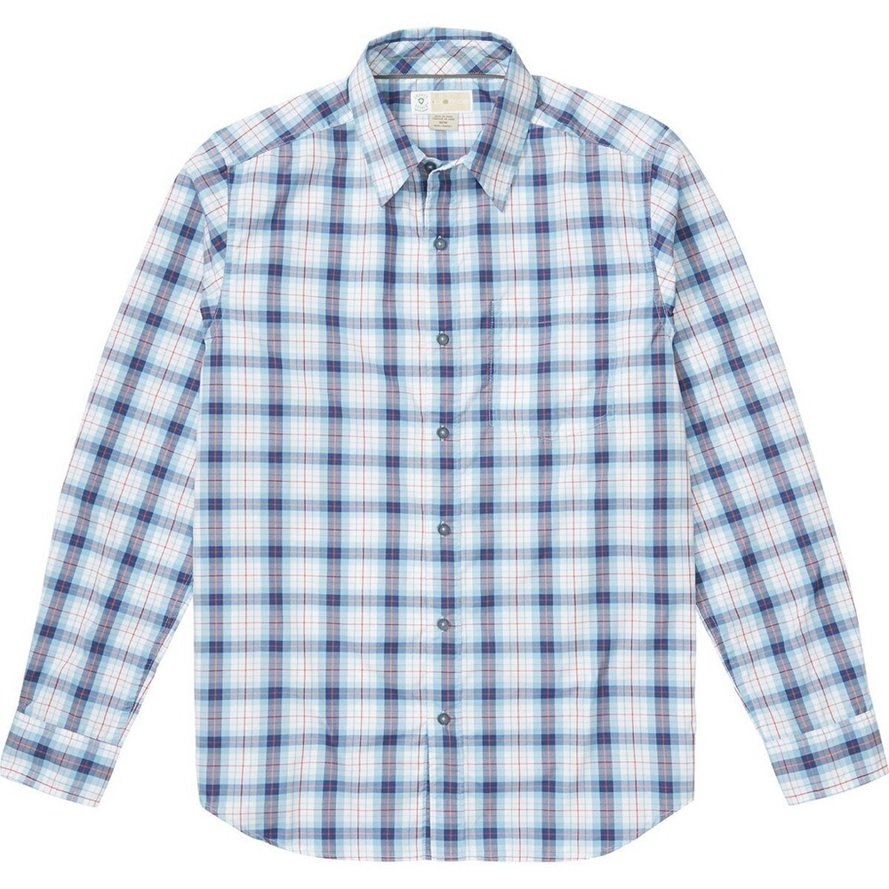 Exofficio Men's Shirt BugsAway Covas Long-Sleeve Green Plaid Zip Pockets Hiking